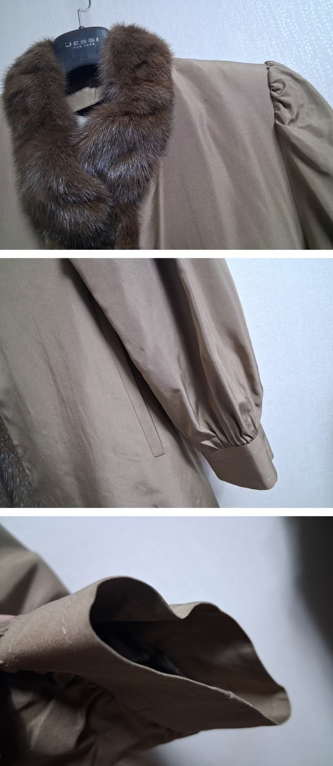 일본빈티지 CRESCE 밍크트리밍 양털내피 실크롱코트 통77까지 일본산 상품이미지5