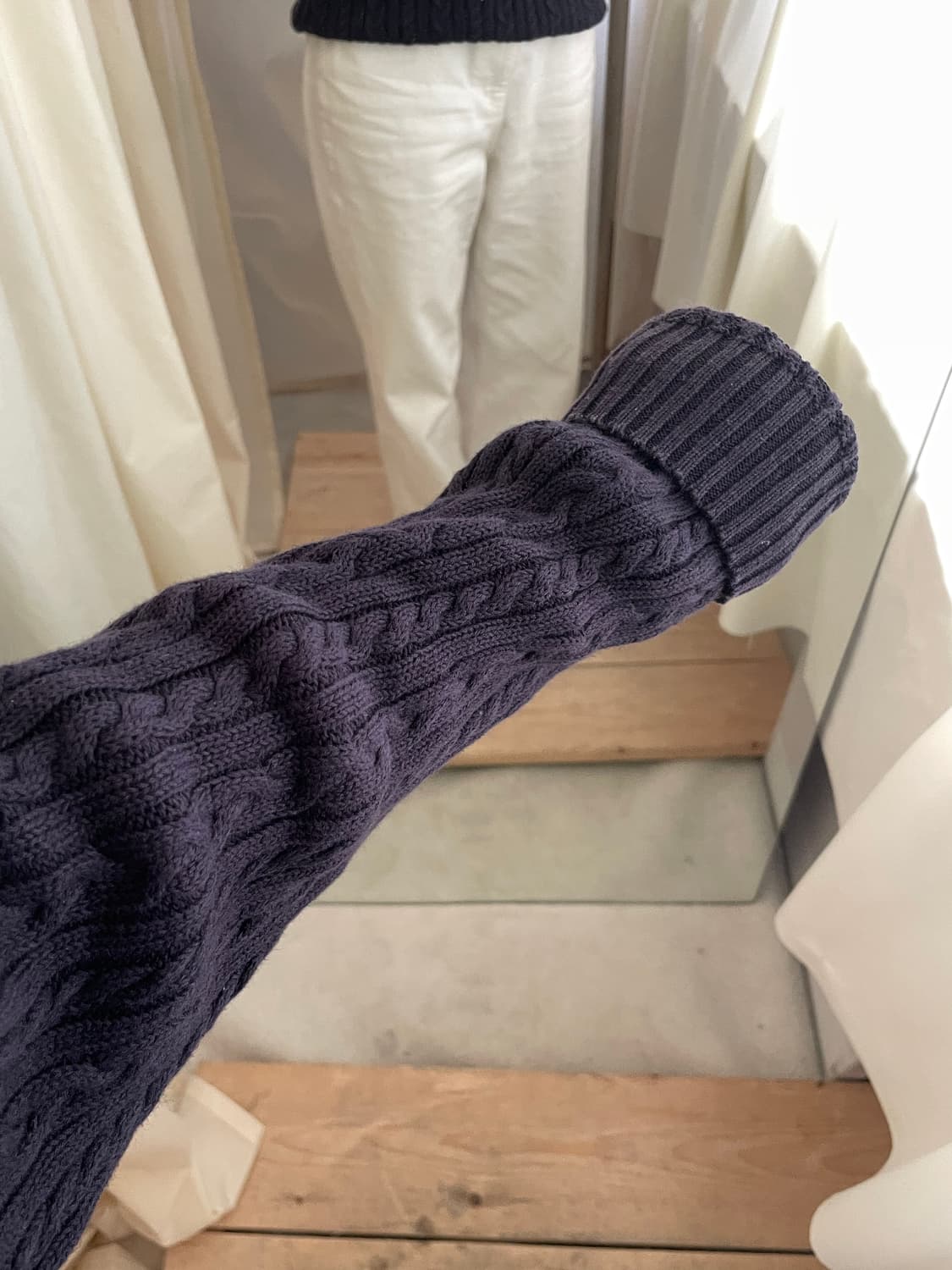 cotton-linen blended cable knit 상품이미지8