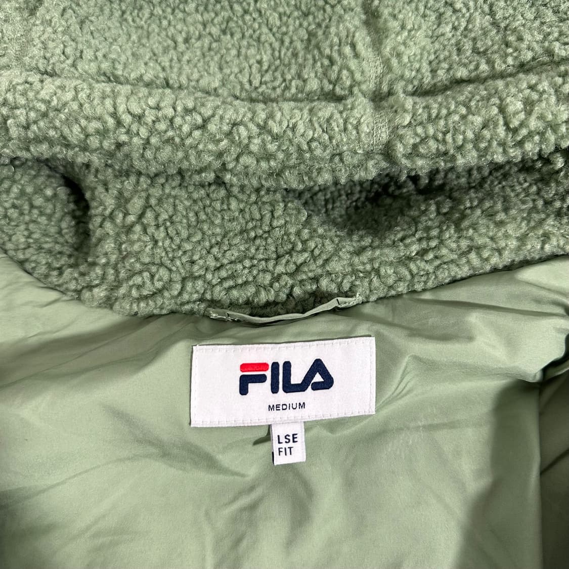 M 100 FILA 휠라 오버핏 라이트카키 후디 후리스자켓 상품이미지6