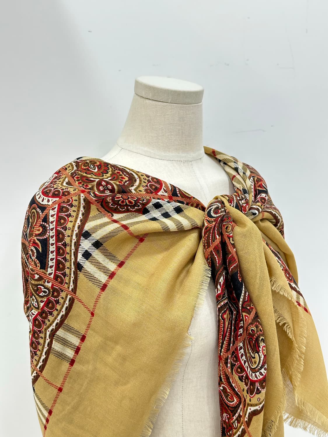 버버리 울 실크 숄 상품이미지3