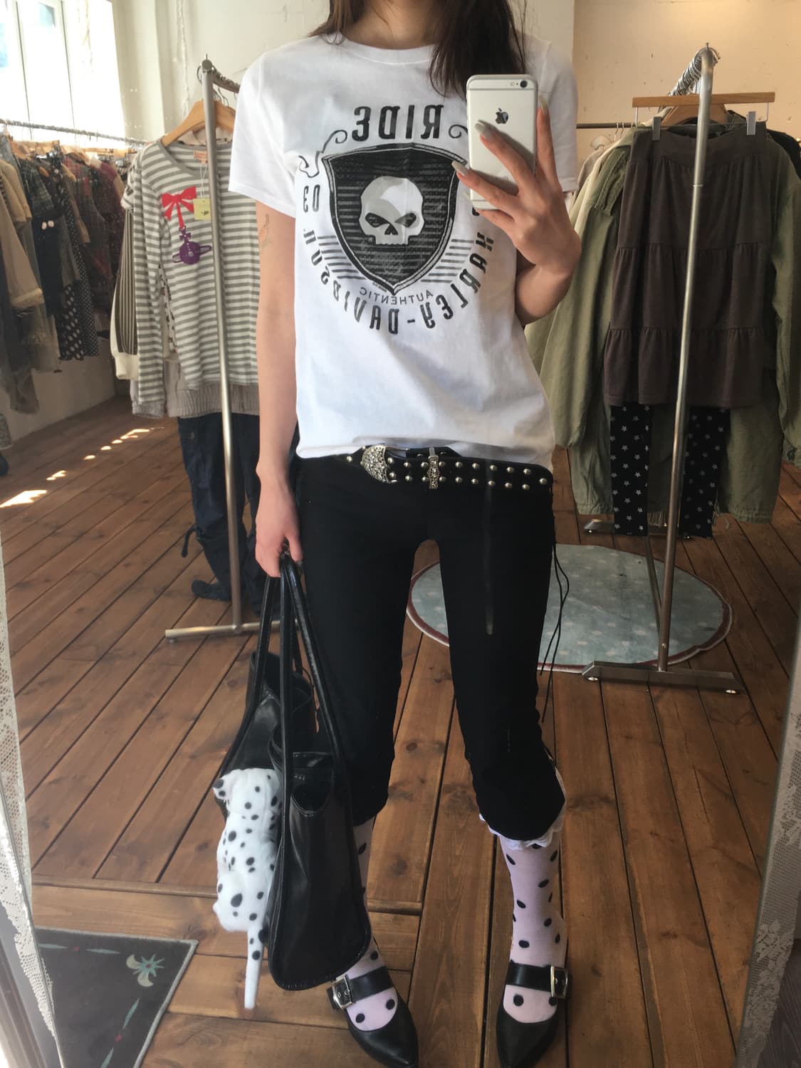 할리데이비슨 스컬 화이트 반팔 상품이미지4