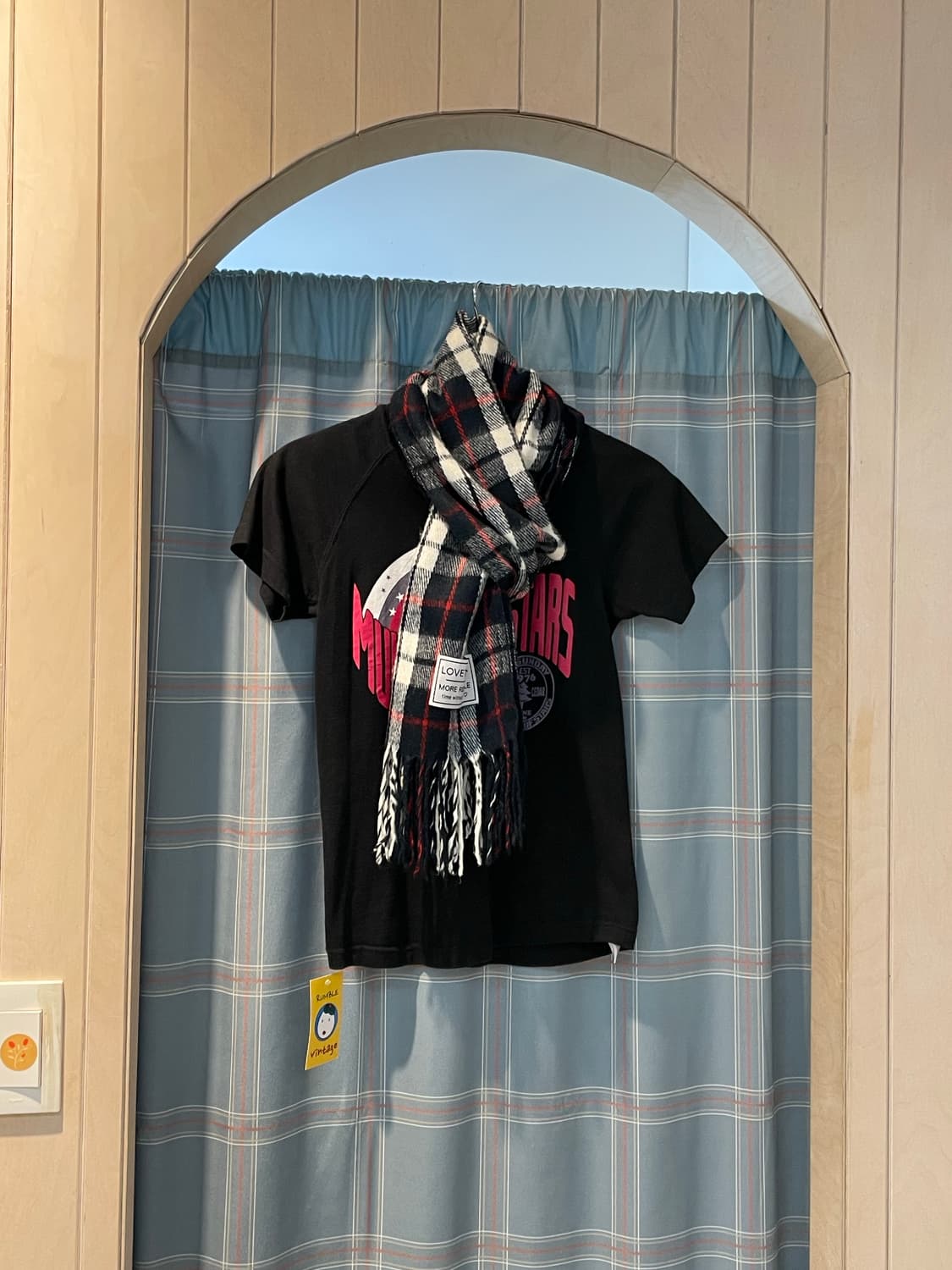 일본빈티지 love toxic 체크 목도리 상품이미지4