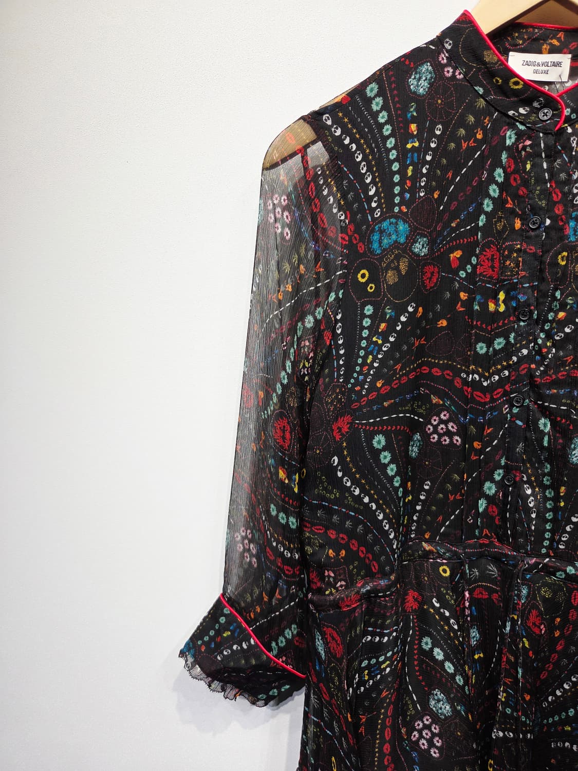 Zadig & Voltaire. 세미 시어 프린트 시폰 드레스_XS 상품이미지4