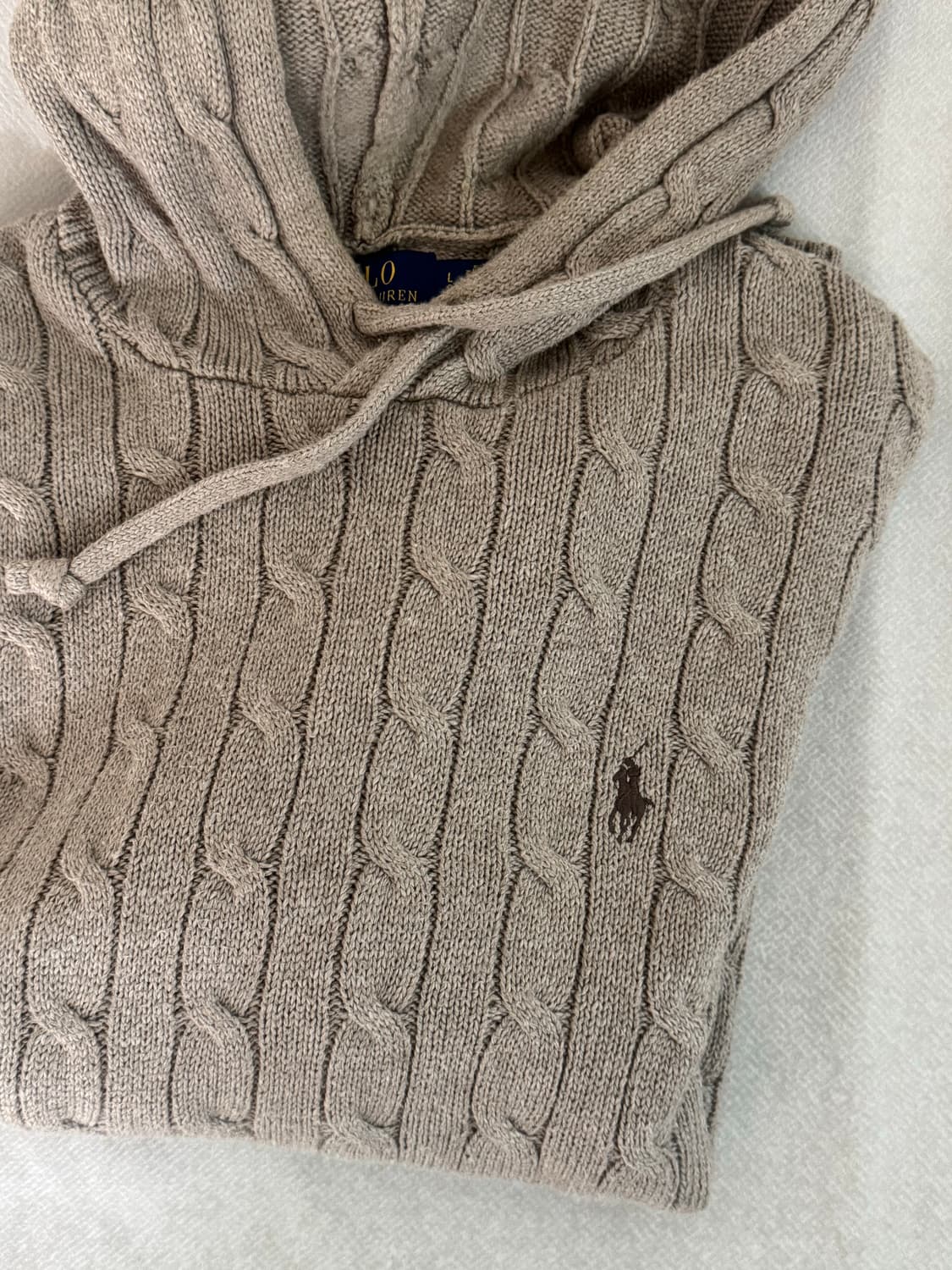 폴로 랄프로렌 맨 코튼 꽈배기 후드 스웨터 상품이미지4