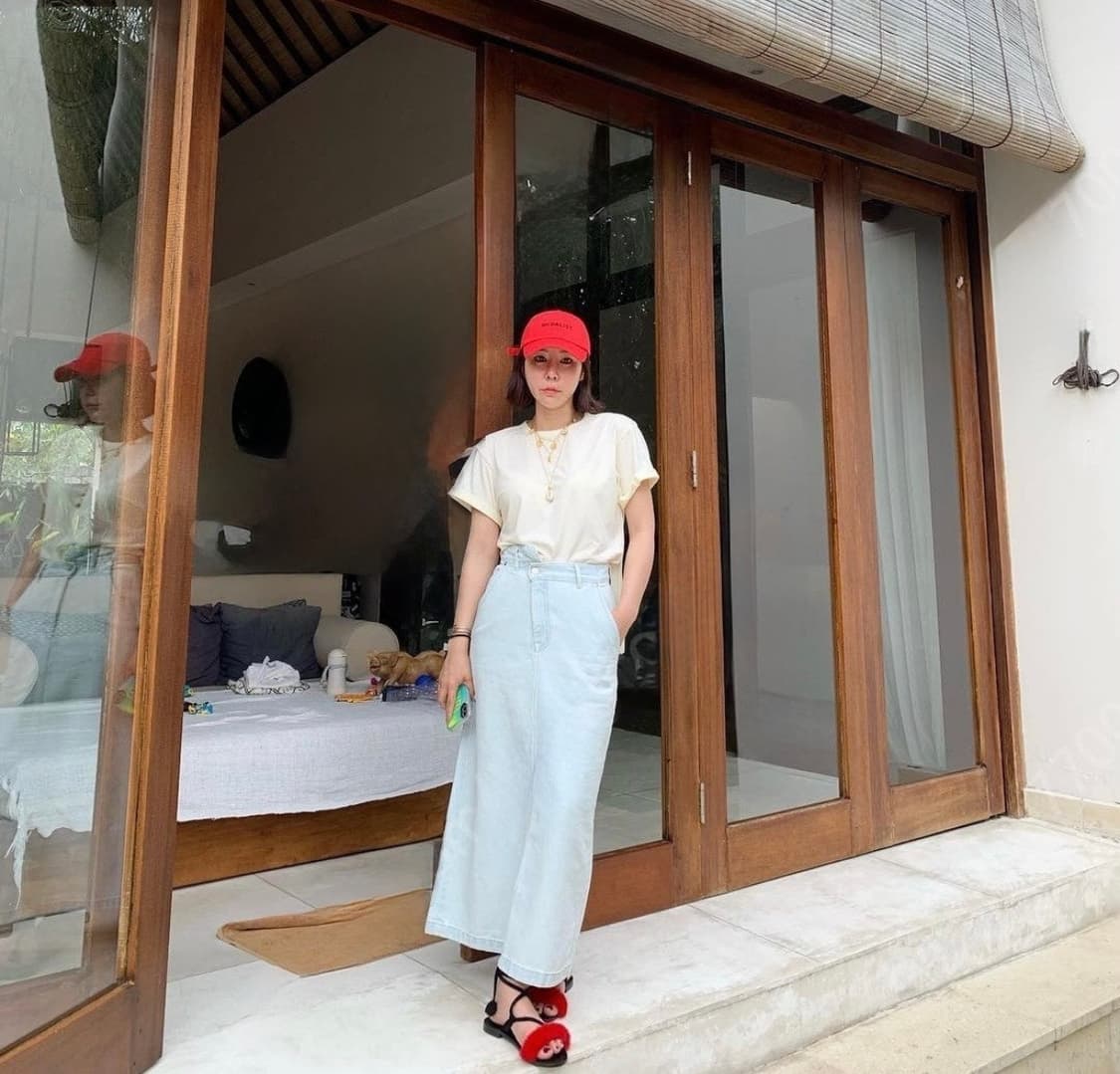 AAV 아브컬렉션 데님 롱스커트 상품이미지1