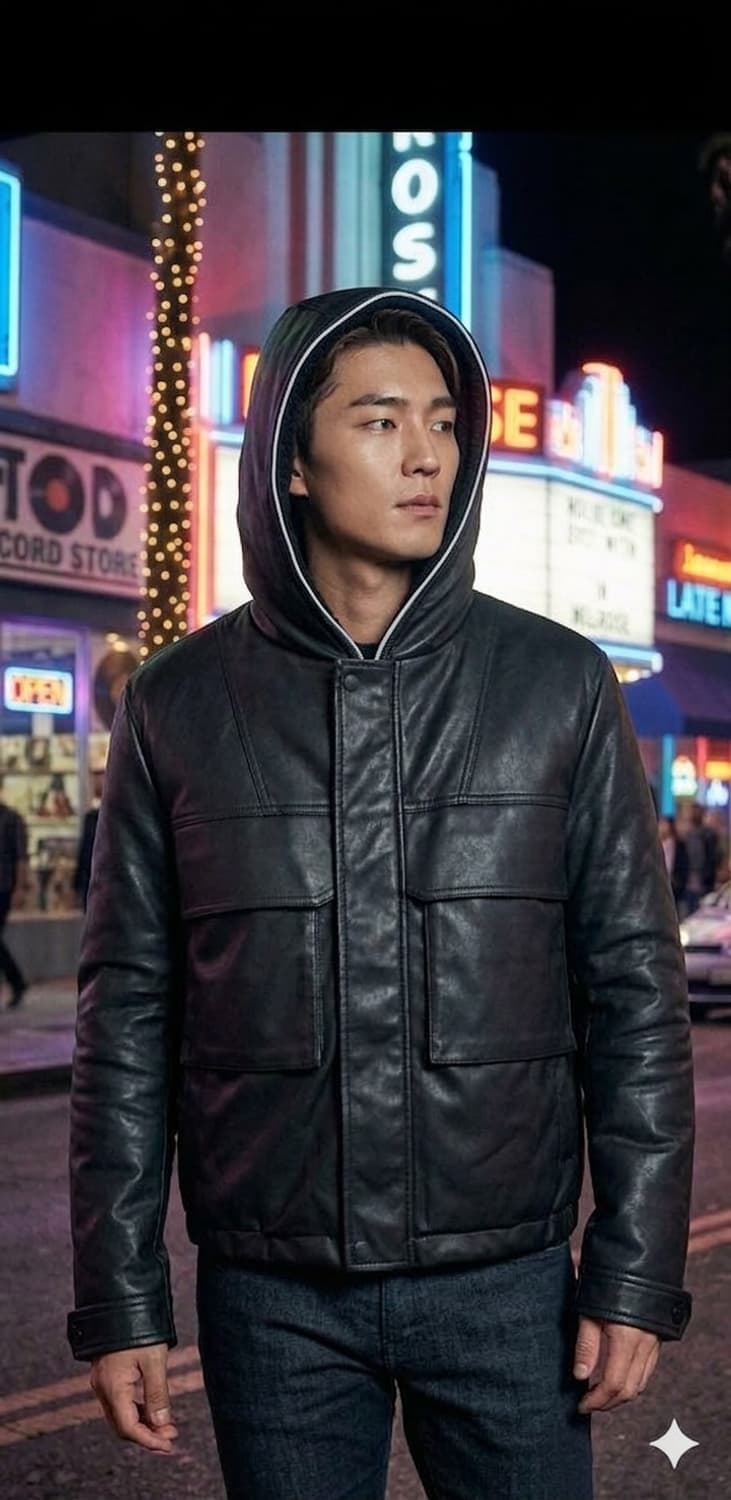 솔리드옴므 24FW 램스킨(양가죽) 후드자켓(50사이즈) 상품이미지1