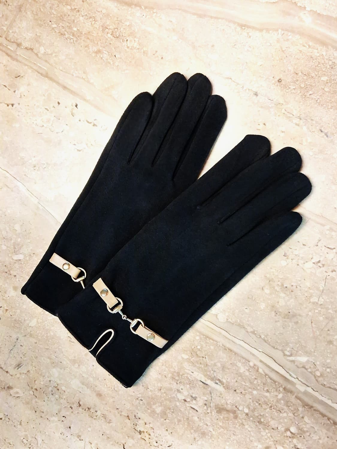 버클장식 스웨이드 장갑 블랙 (새상품) 상품이미지5
