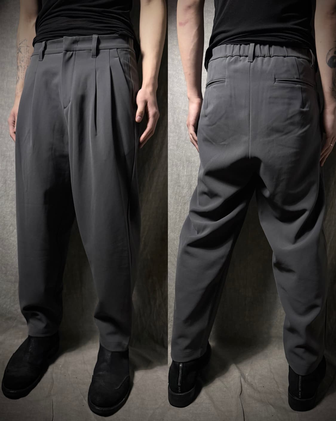 Attachment Stretch Wide Tapered Slacks 상품이미지1