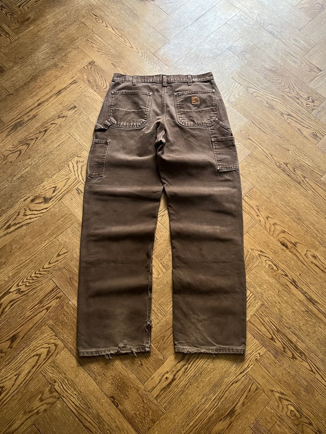 [32]칼하트 USA 덩가리핏 다크브라운 더블니 워크 팬츠 상품이미지2