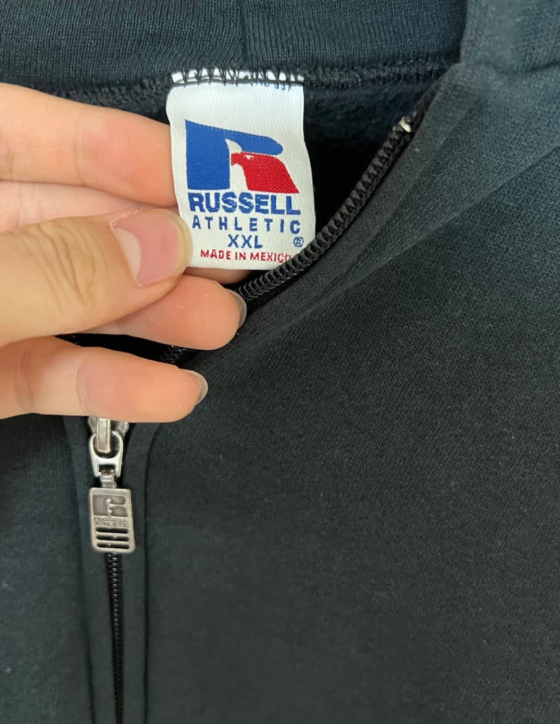 90’s 빈티지 러셀 50/50 후드집업 블랙 상품이미지3