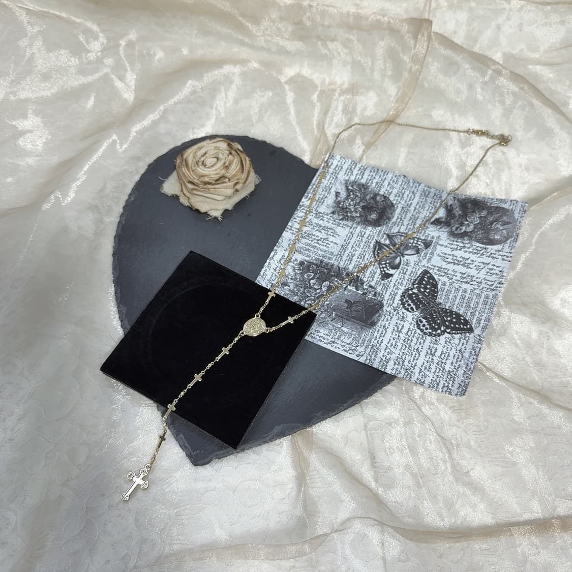 빈티지 중세 십자가 쿠바체인 목걸이 상품이미지2