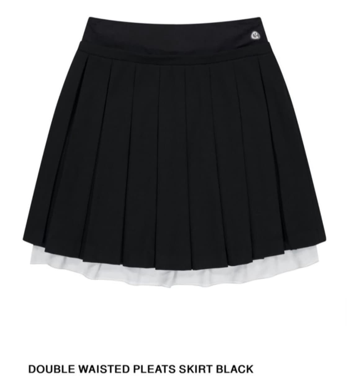 DOUBLE WAISTED PLEATS SKIRT BLACK 상품이미지1