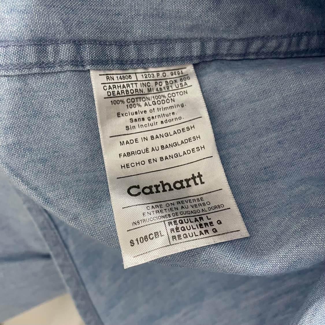 칼하트/ 샴브레이 워크 셔츠/ L 상품이미지9