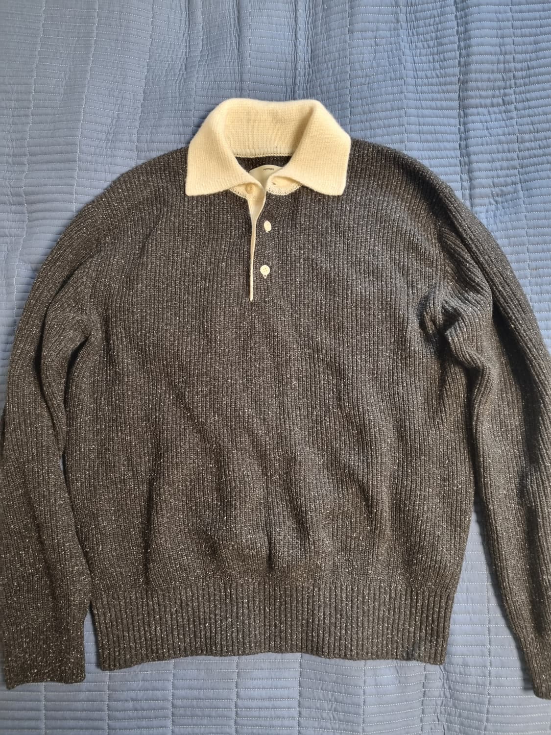 포터리 럭비 폴로 니트 차콜 1사이즈 상품이미지1