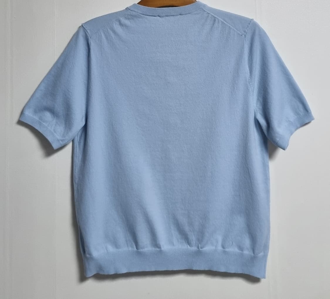 S ) APC 아페쎄 스카이블루 코튼 반팔 니트가디건 상품이미지2