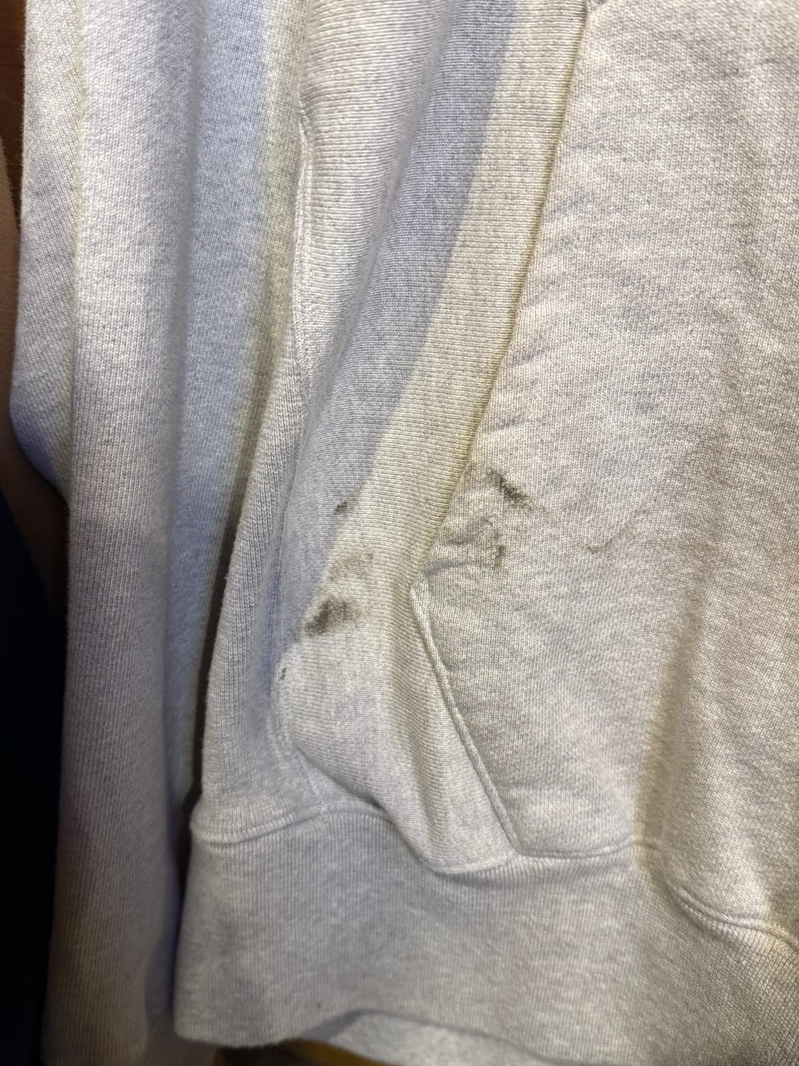 아웃스탠딩 무지 그레이 후드티 상품이미지2