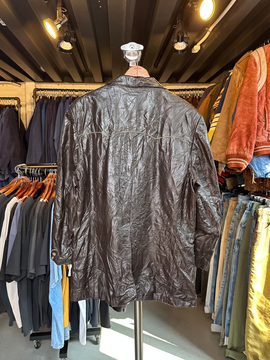 90s 리얼 레더 웨스턴 레더 블레이져 자켓 상품이미지2