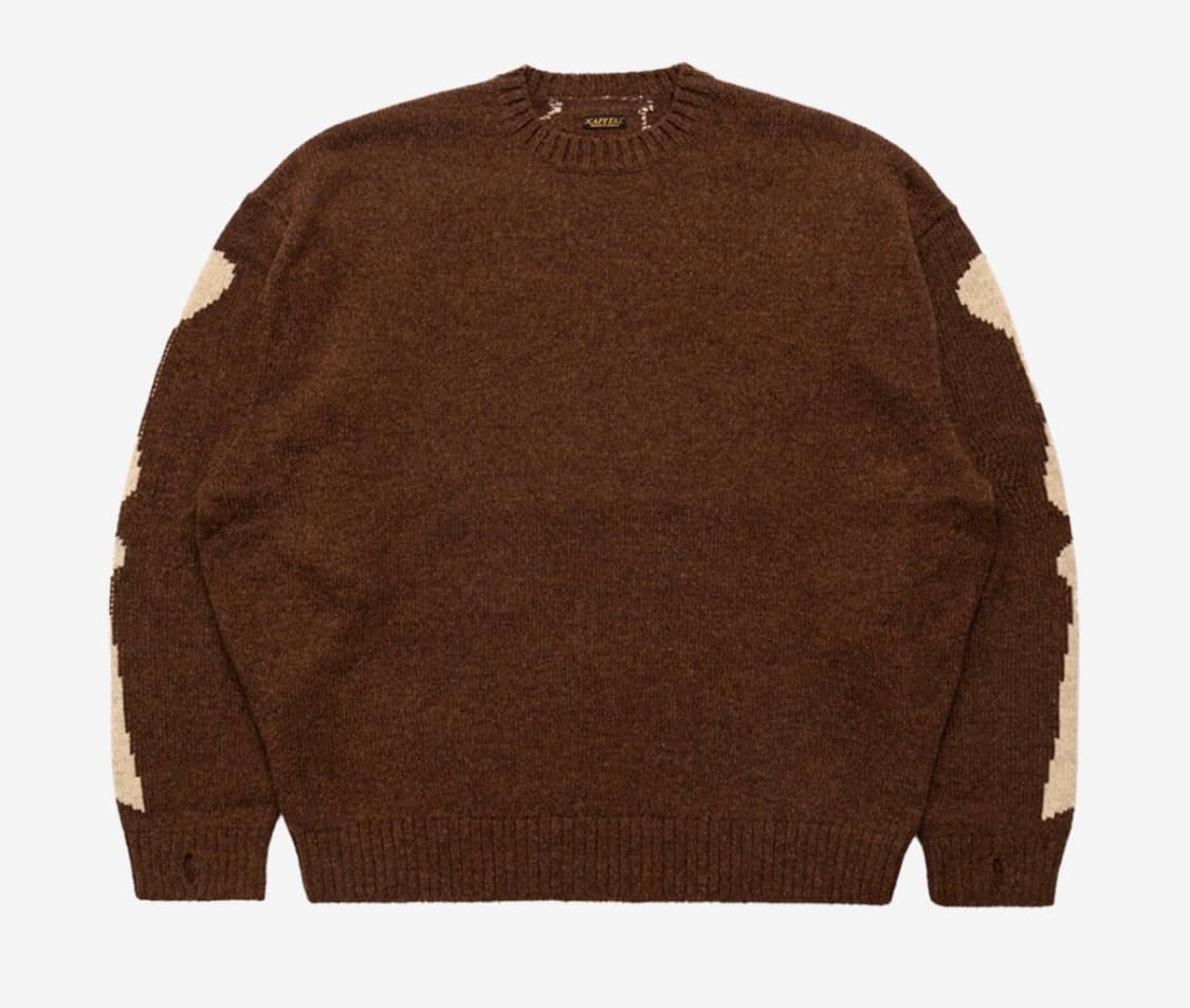 캐피탈 5G 울 본 크루넥 스웨터 브라운 상품이미지2