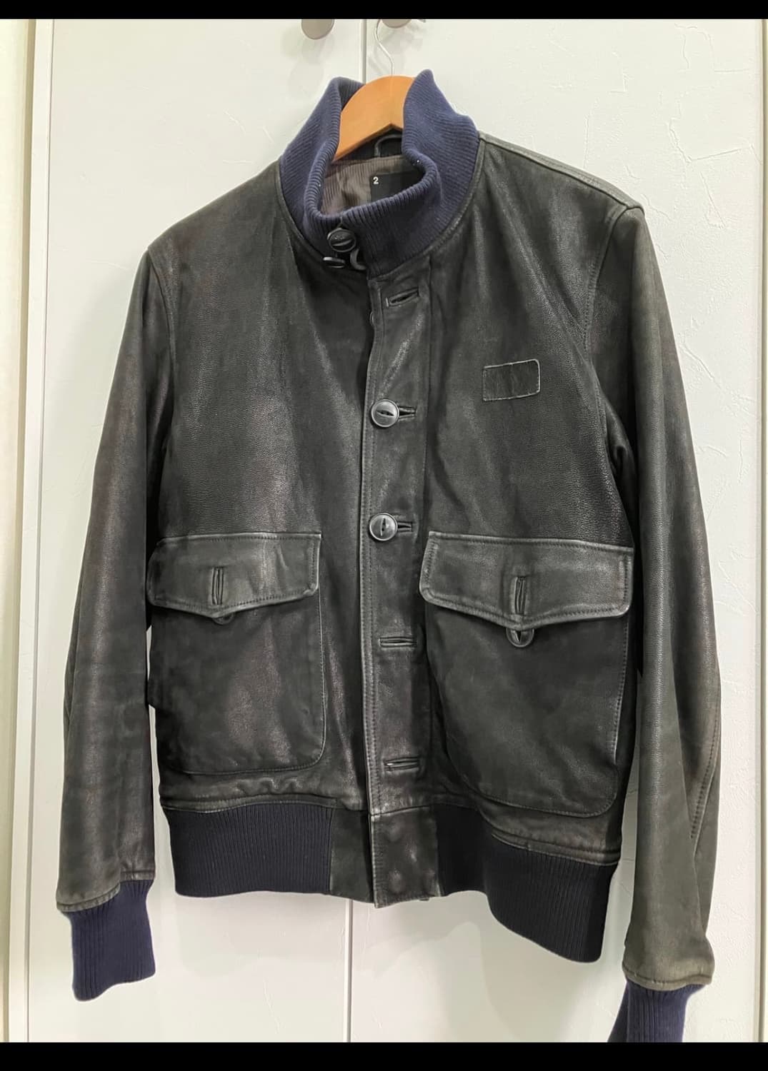 네이버후드 고트스킨 레더자켓 상품이미지1