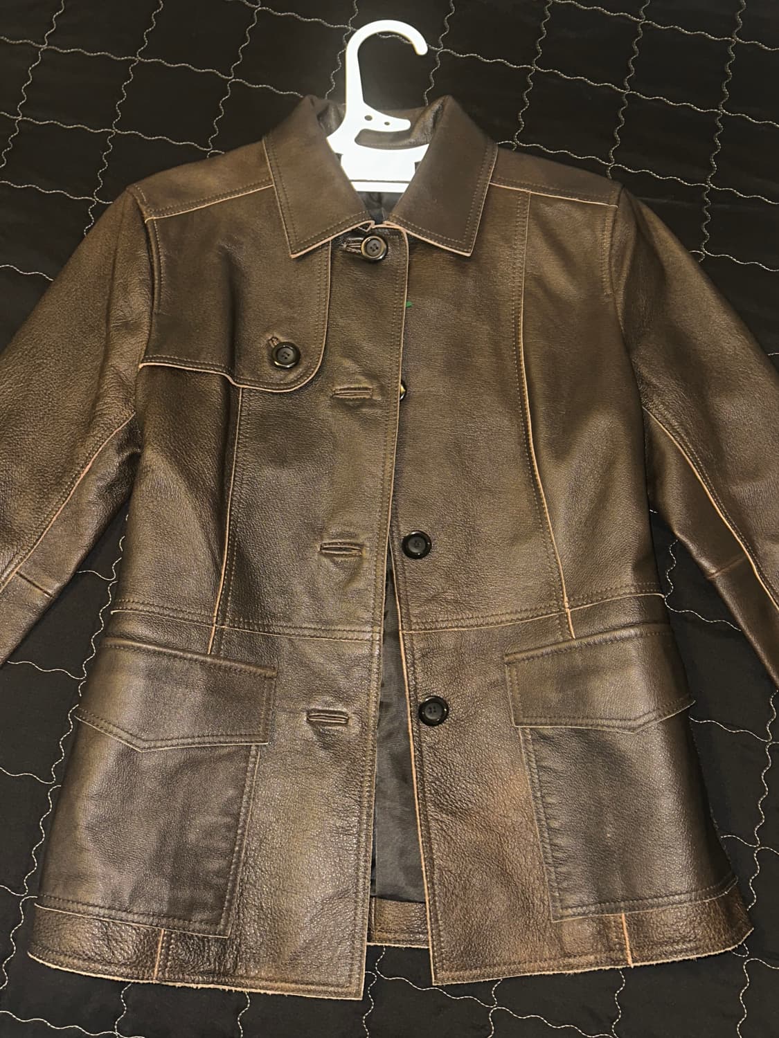 빈티지 브라운 가죽 자켓 상품이미지1