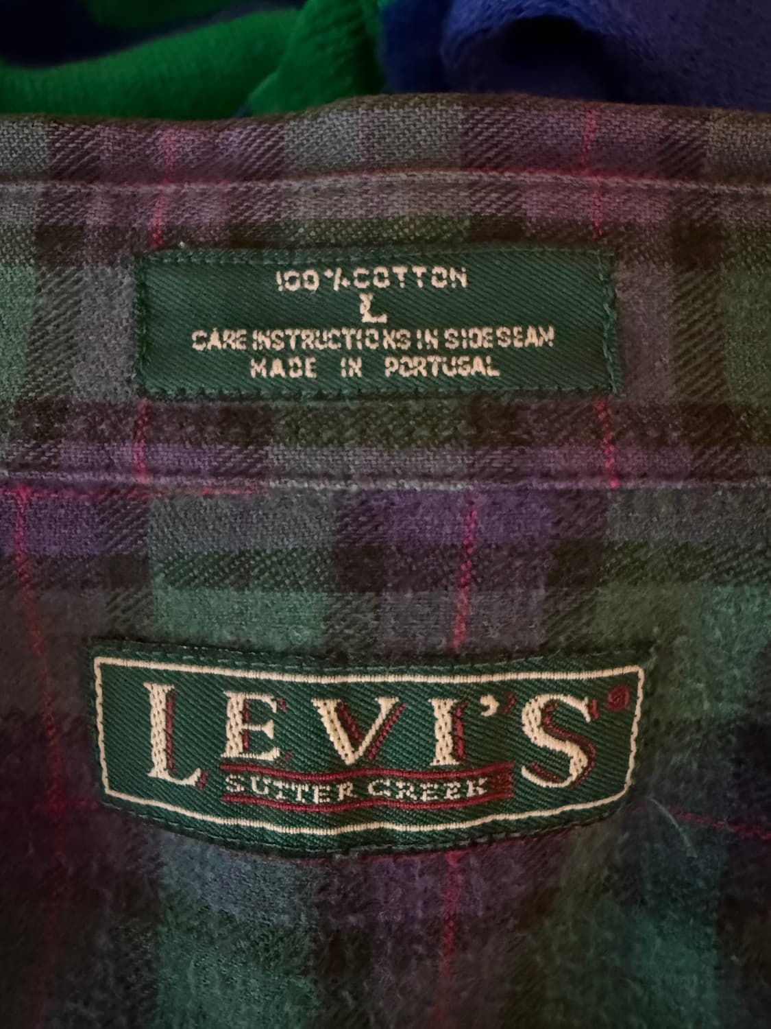 90s Levi’s Butter Green Flannel Shirts L 상품이미지2