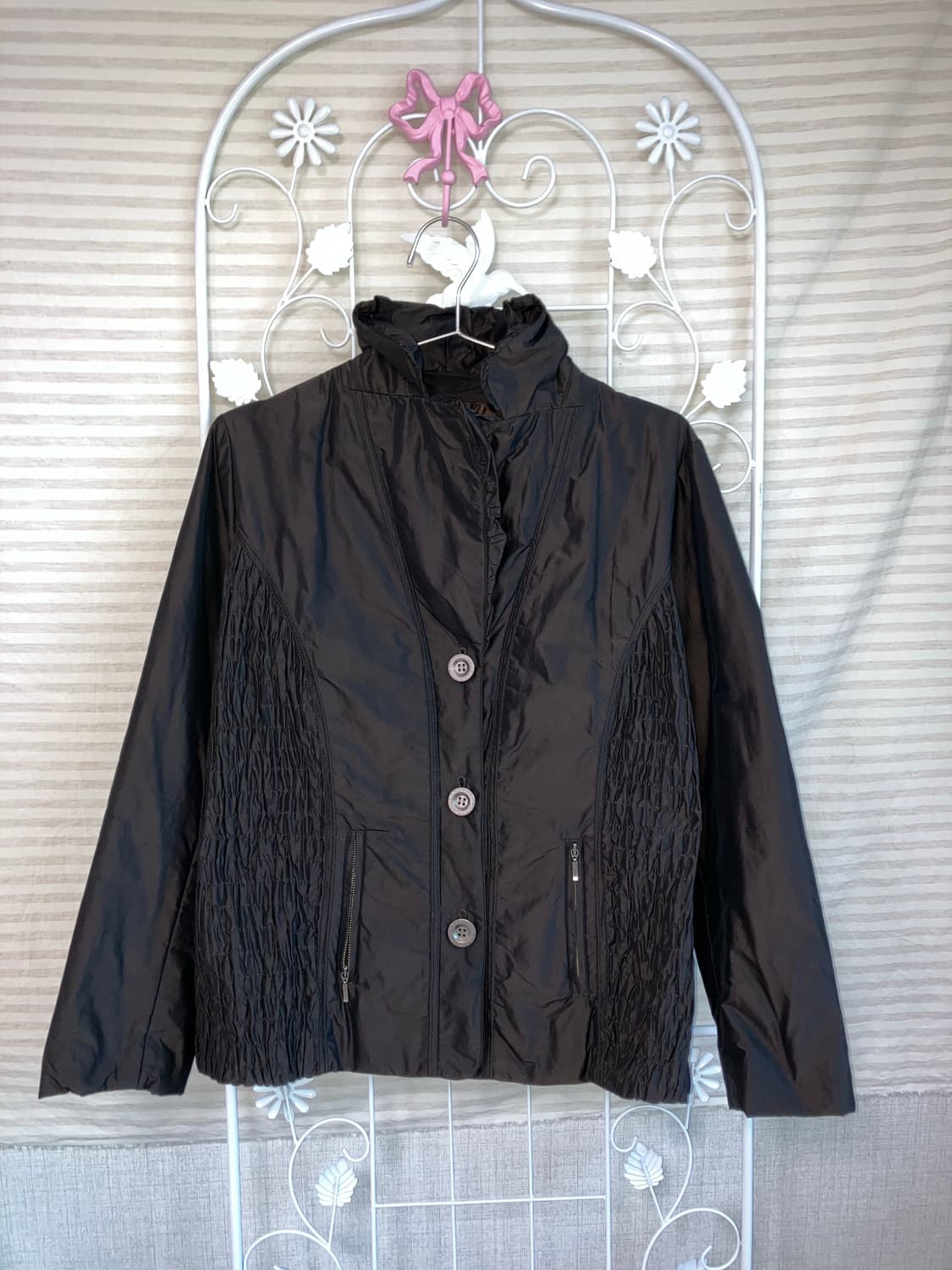 빈티지 브라운 프릴 자켓 y2k 스트릿 갸루 펑키 상품이미지1