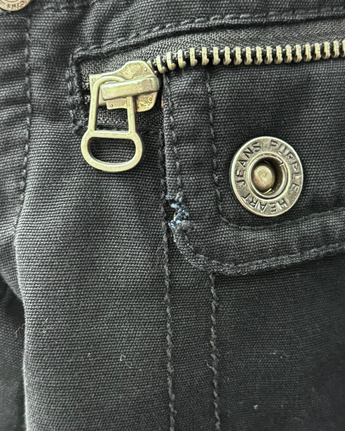 퍼플하트 블랙 하이넥 비죠 워크 자켓 M 95 밀리터리 집업 워시드 코튼 상품이미지9