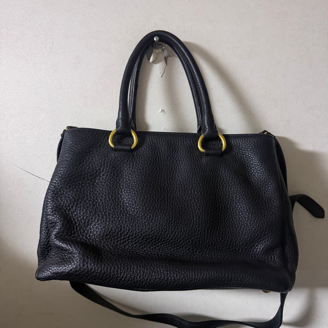 프라다 BN2878 블랙 비텔로 금장 2WAY 토트백 상품이미지4