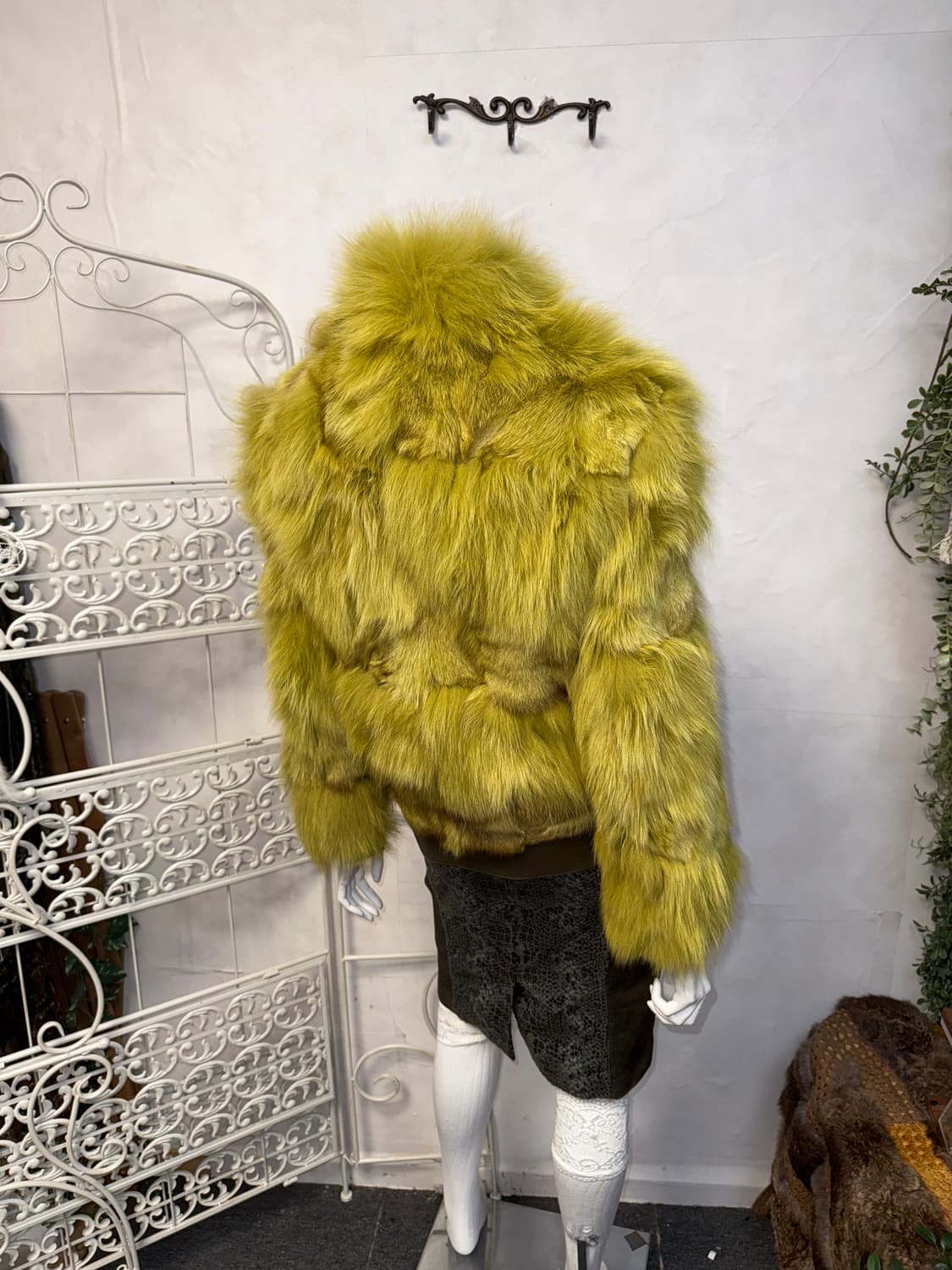 Olive brown lamb skin fox fur jacket  상품이미지5