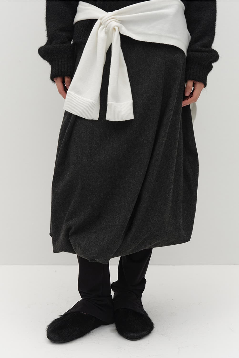 WOOL BALLOON SKIRT [CHARCOAL] 상품이미지5