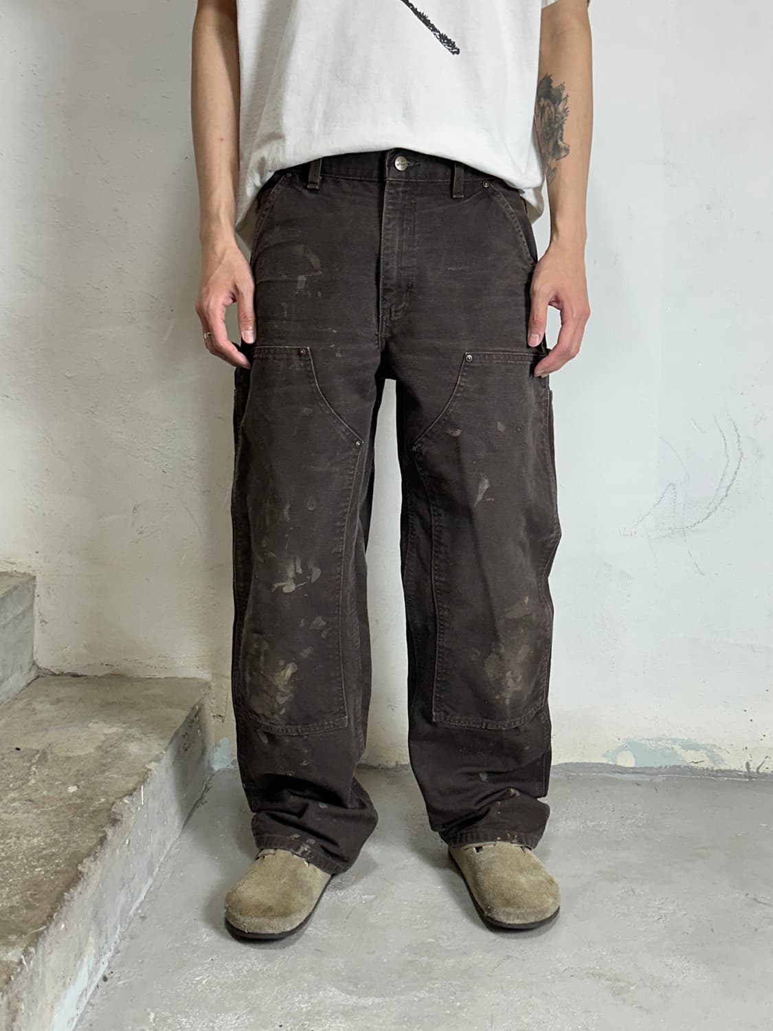 OG 칼하트 더블니 다크브라운 칼하트 B136 DKB 썩블니 상품이미지10