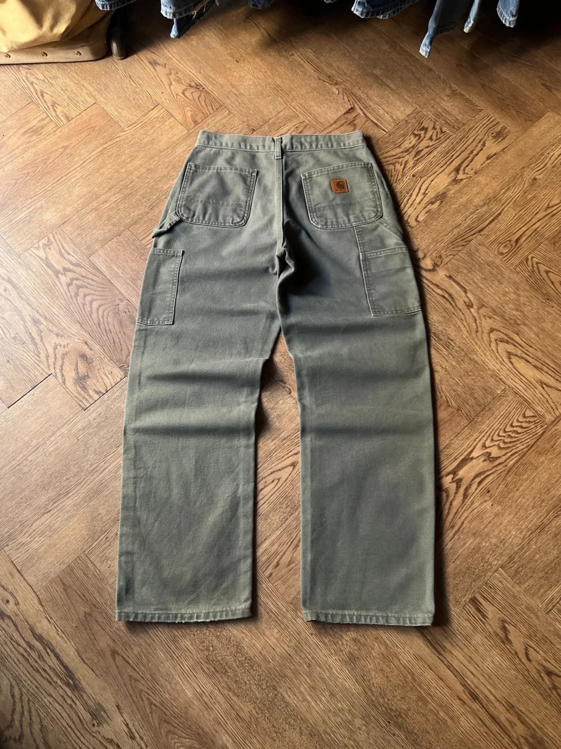 [29]칼하트 USA 빈티지 페인팅 모스그린 싱글니 카펜터 워크 팬츠 상품이미지1