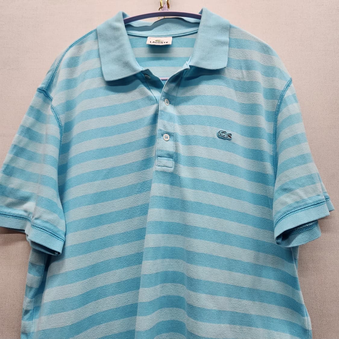 라코스테 로고 스트라이프 반팔카라 5(L) 상품이미지2