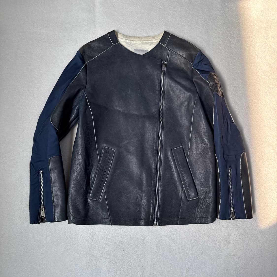 85 주크 여성 양가죽 사선지퍼 자켓 0310T 상품이미지1