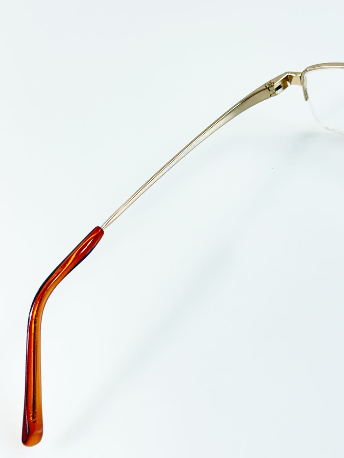 90s IXRON 골드 메탈 반무테 스퀘어 빈티지 안경 상품이미지7