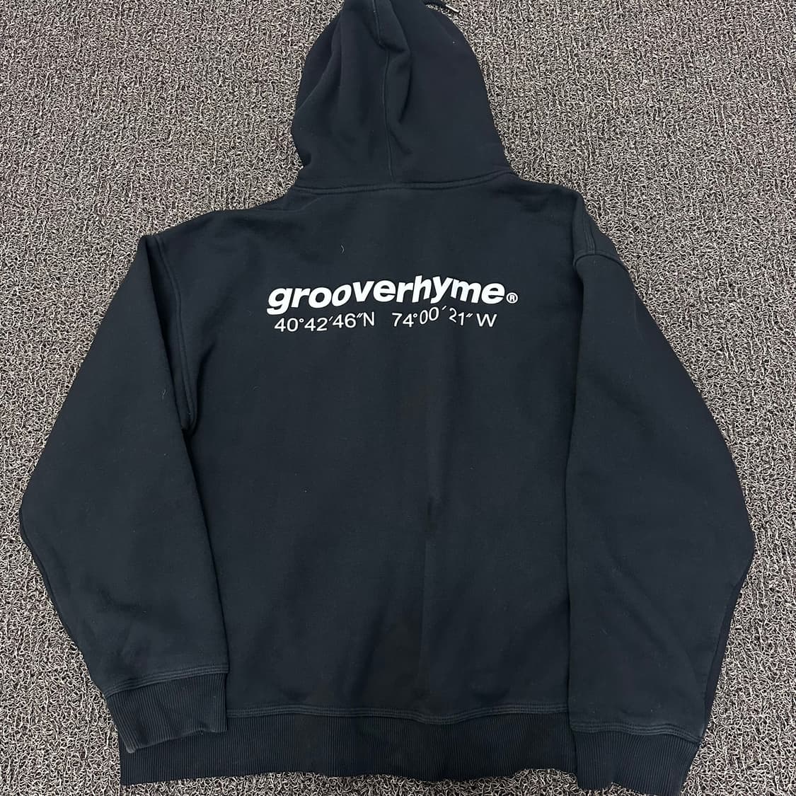 grooverhyme 그루브라임 기모 후드티 블랙 L 상품이미지3