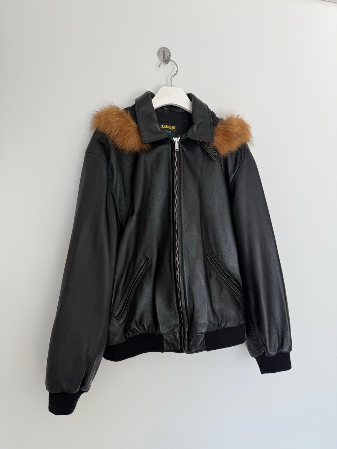 Supreme x schott 24ss 레더 후드 퍼 자켓 상품이미지3