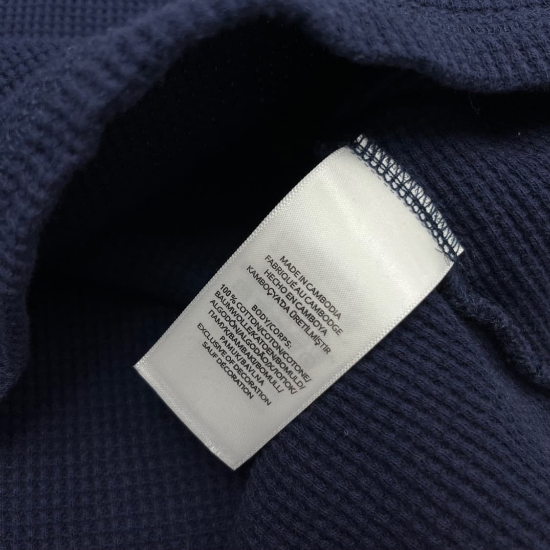 폴로 랄프로렌 화이트포니 네이비 와플 롱슬리브 XL 상품이미지5