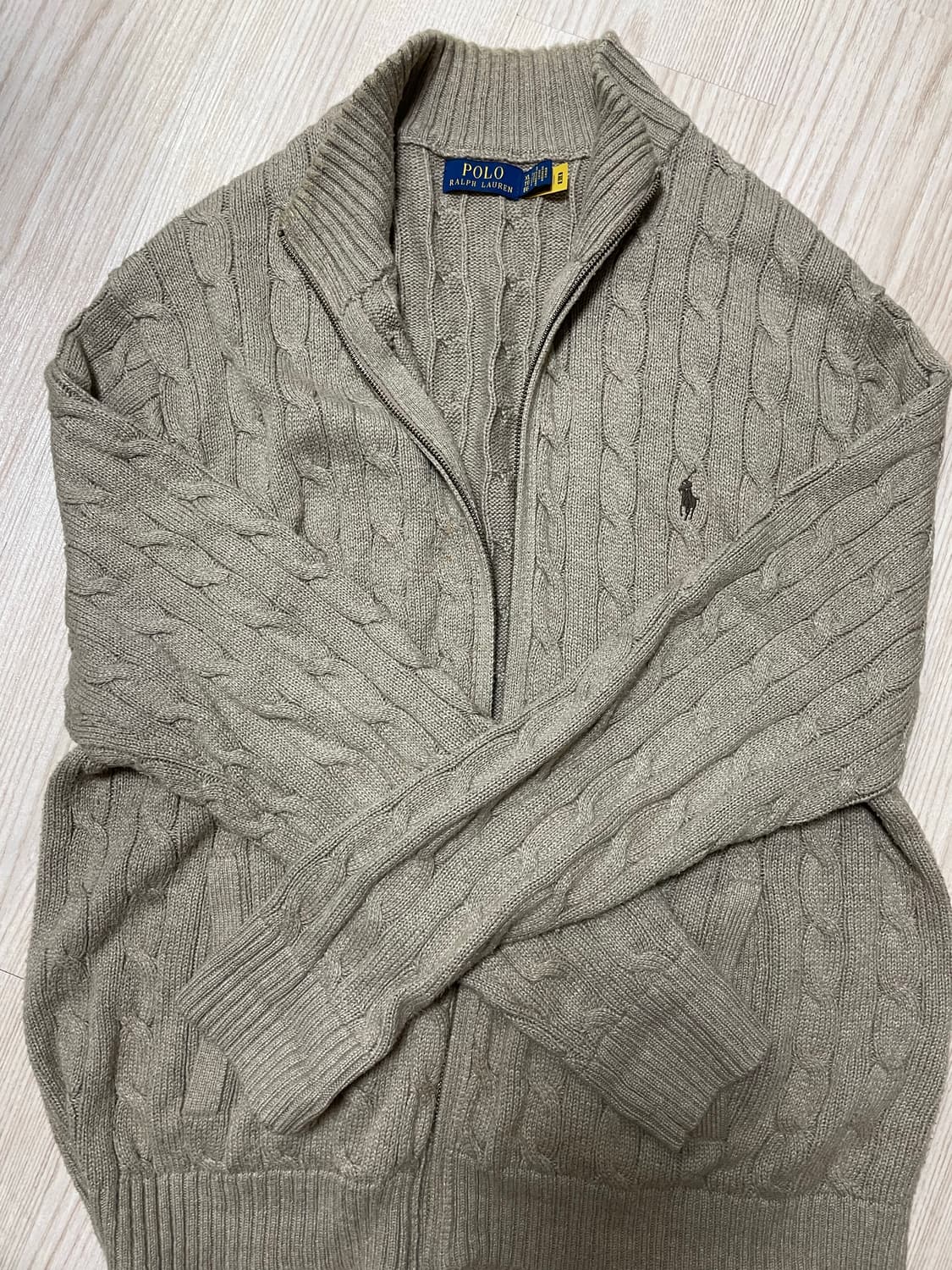 폴로 랄프로렌 꽈배기 니트집업XL(QR정품) 상품이미지1