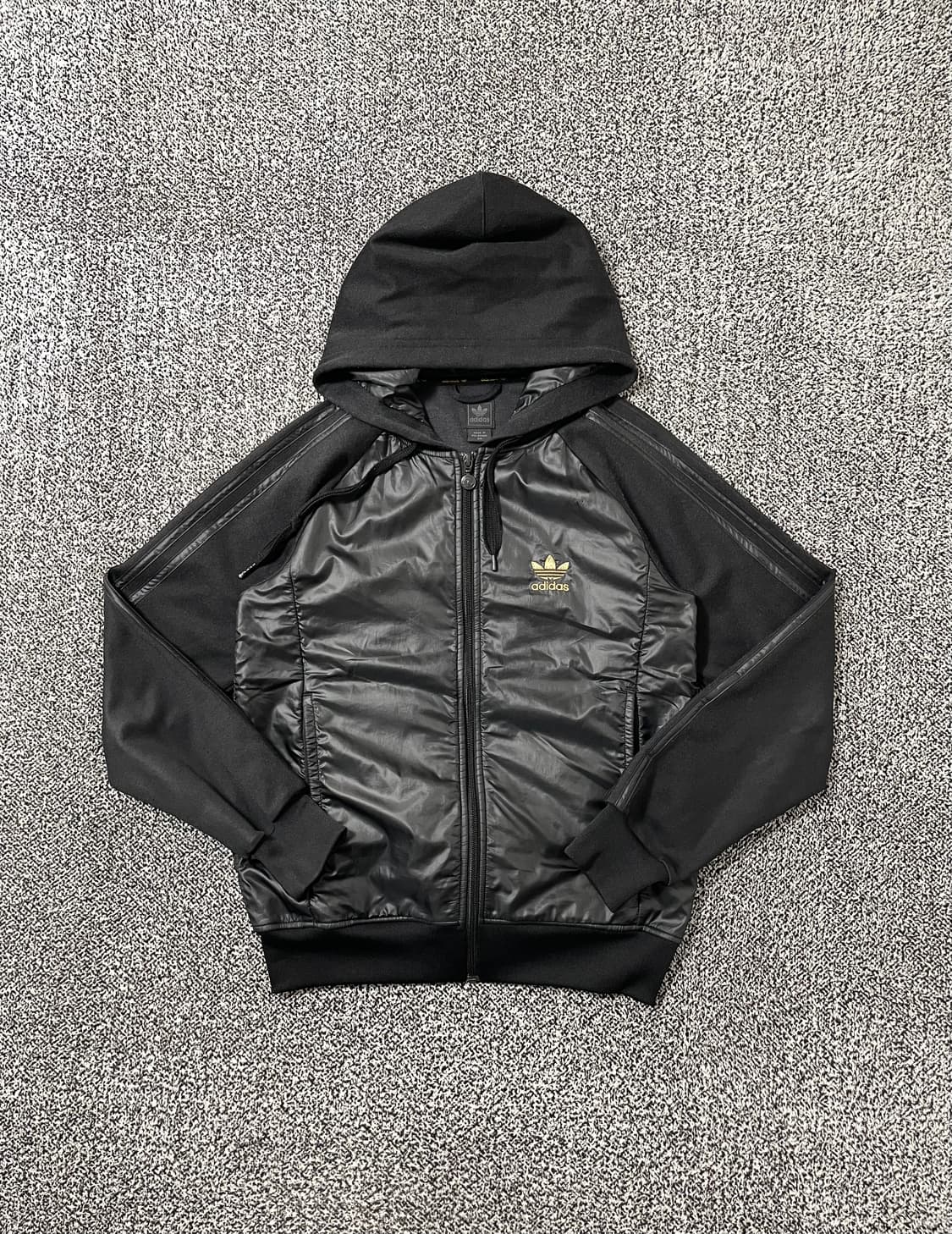 빈티지9. 아디다스 파이어버드 유광 후드집업 점퍼 바스락 블랙 상품이미지1