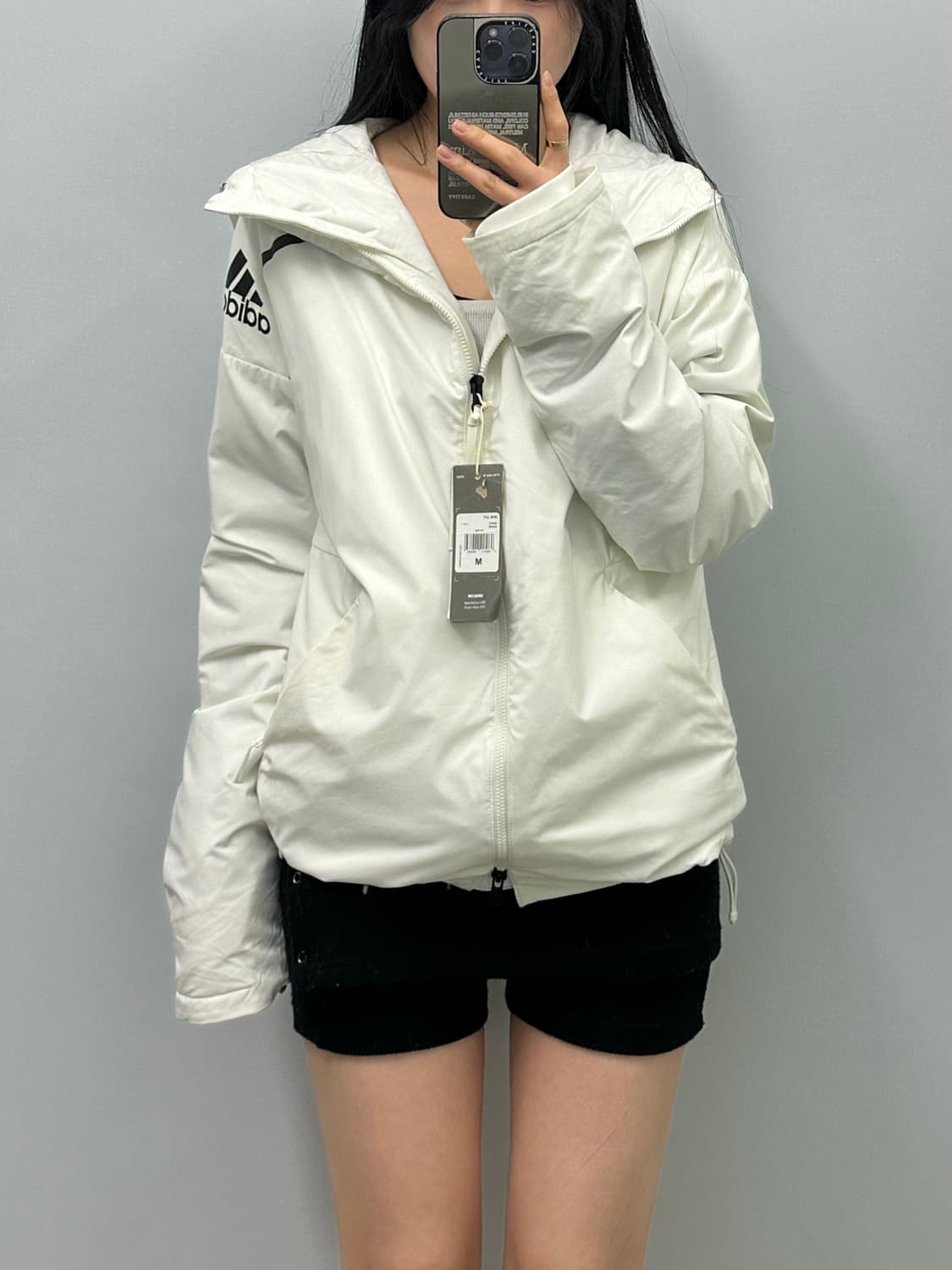 아디다스 암로고 화이트 패딩 점퍼 상품이미지1