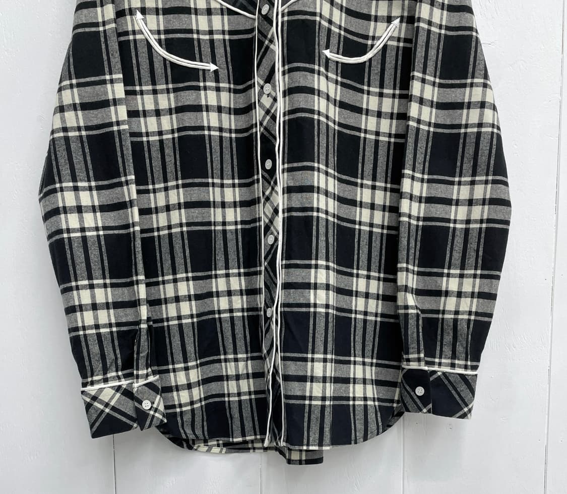 스타일난다 라인 디테일 체크 웨스턴 셔츠 상품이미지5