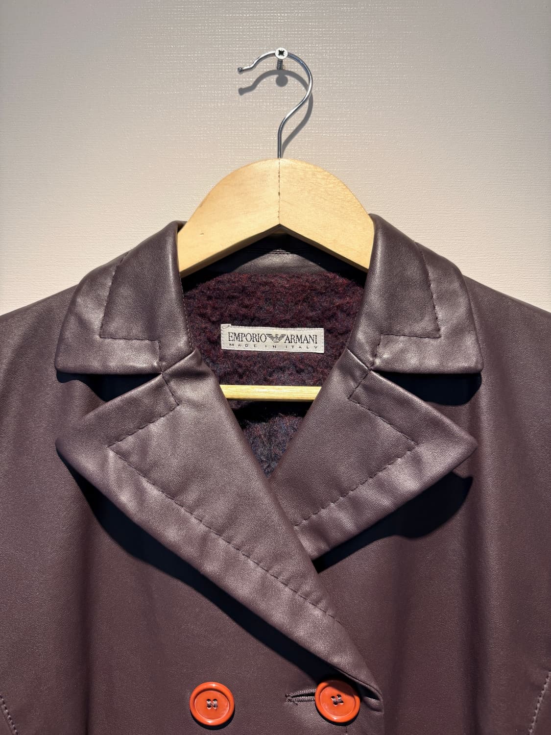 90s Faux-Leather Shearling Coat 상품이미지2