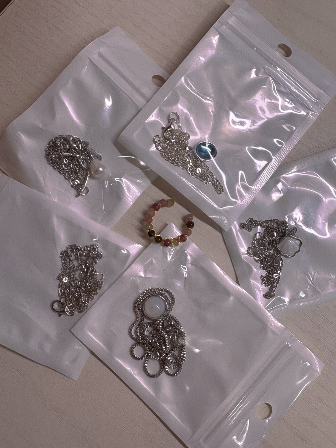 (새상품)빈티지 실버 체인 목걸이 반지 악세사리 다 드립니다 상품이미지1