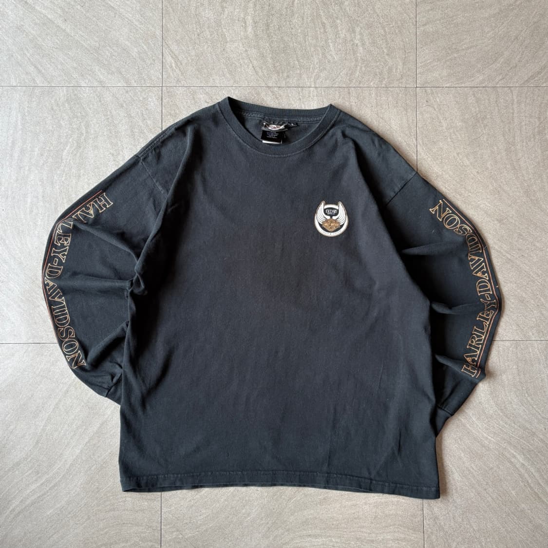 할리데이비슨 105주년 미국 생산 블랙 긴팔 티셔츠 상품이미지1