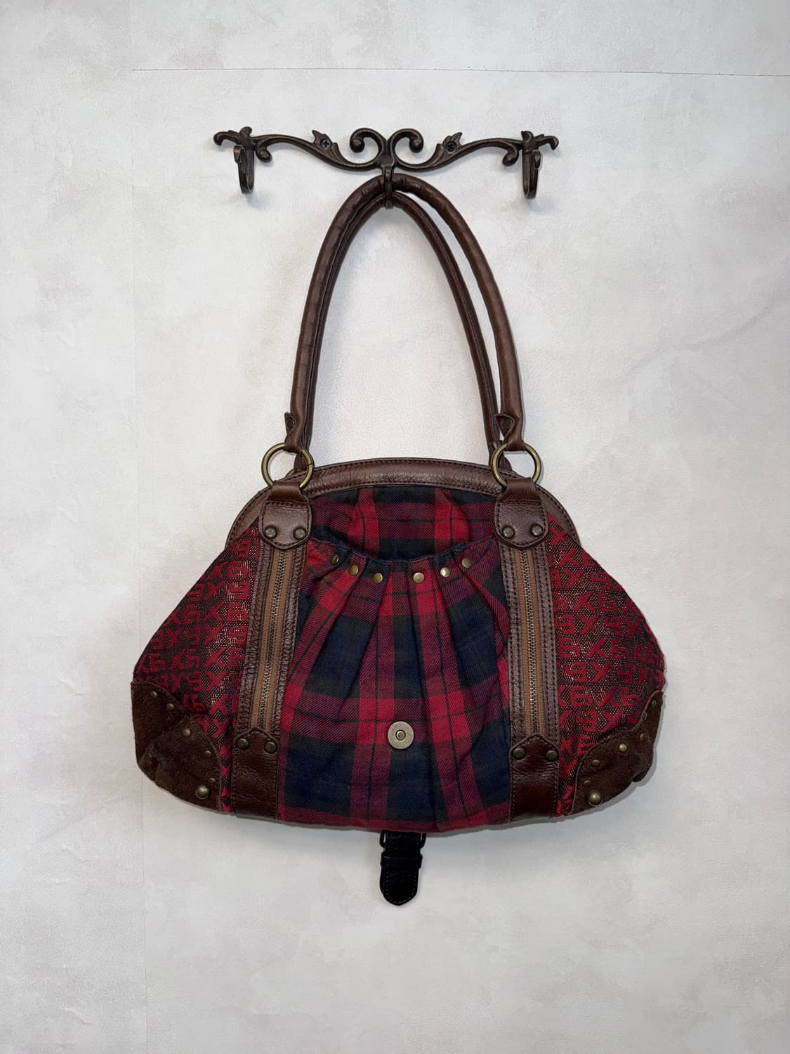 BNX oriental western tartan check 버클 숄더백 상품이미지2