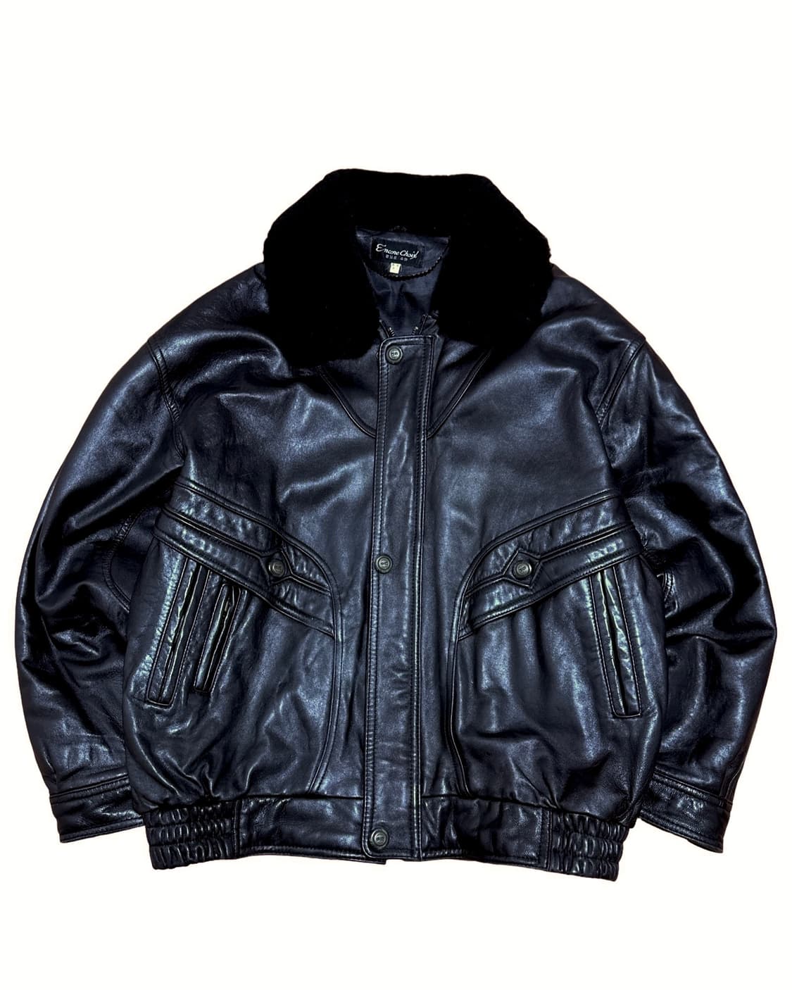 빈티지 양가죽 봄버 블루종 자켓 상품이미지1