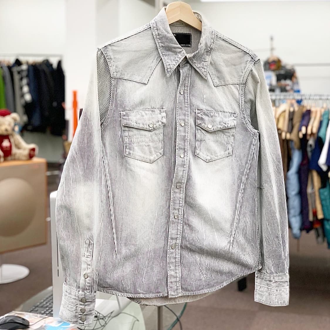 NUMBER (N)INE 넘버나인 스트라이프 웨스턴 셔 상품이미지1