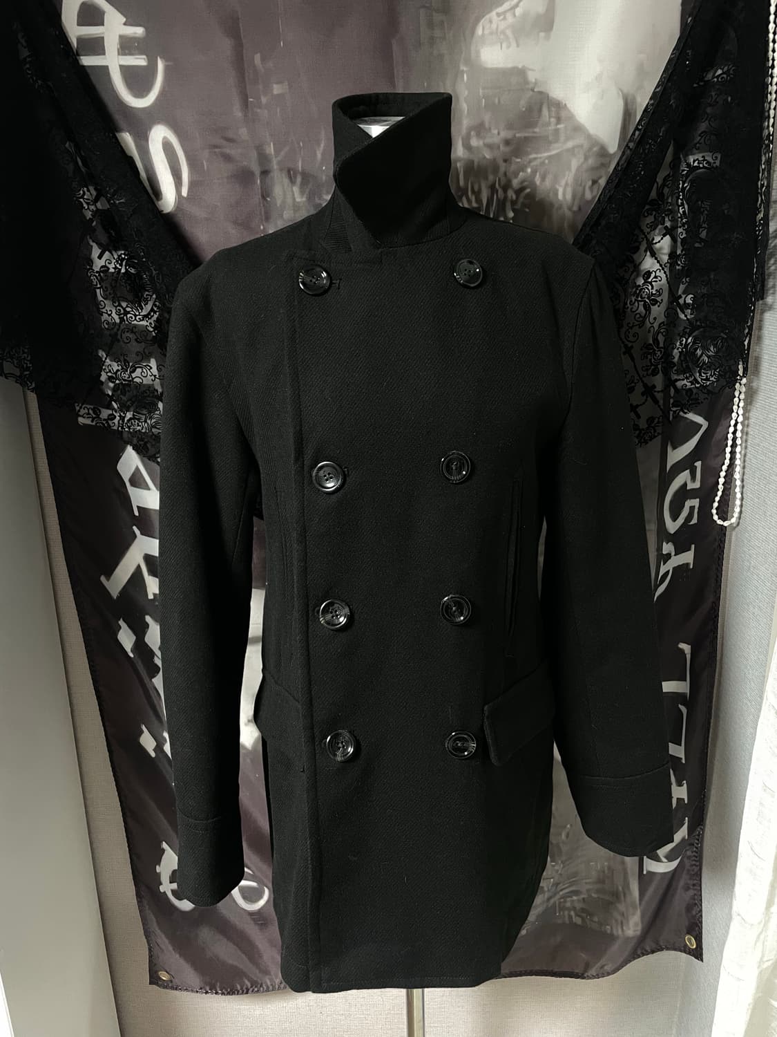 더블브레스트 하이넥 피코트 M 나폴레옹핀터레스트유니섹스아카이브에디슬리먼 상품이미지1