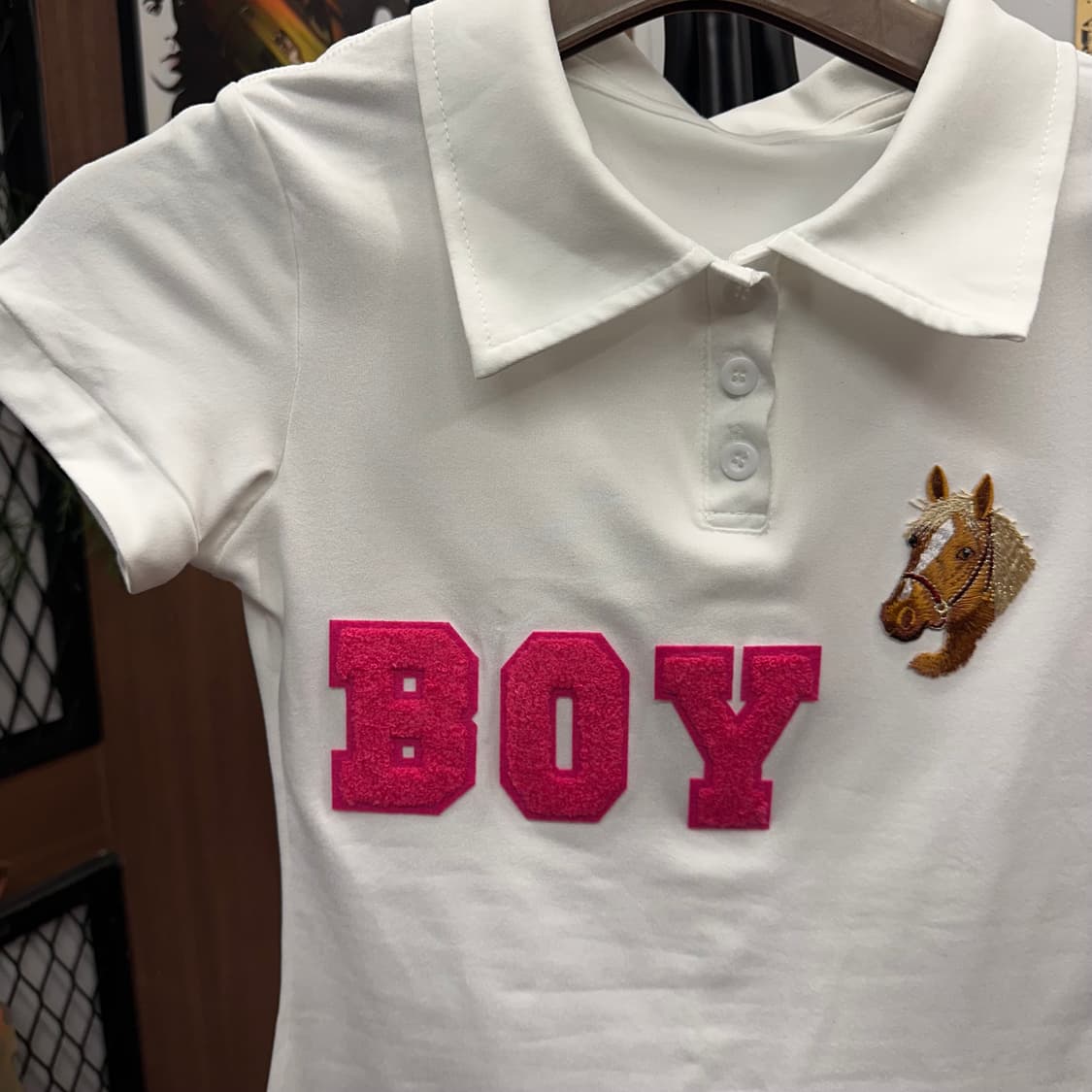 BOY Patch Pony Slim Collar T-Shirt 상품이미지3